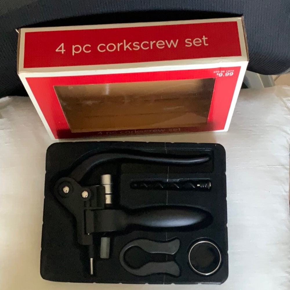 4-Piece Black Corkscrew Set